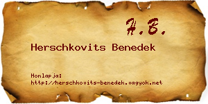 Herschkovits Benedek névjegykártya