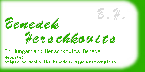 benedek herschkovits business card